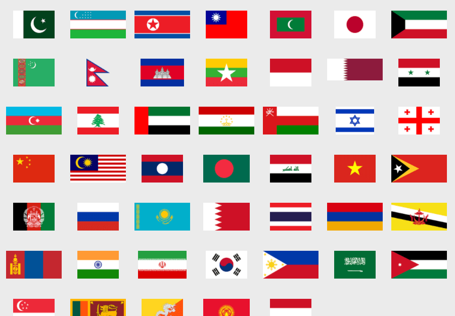 banderas de asia