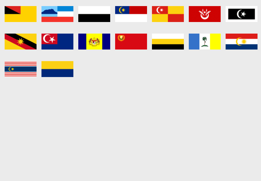banderas de los estados y territorios federales de malasia