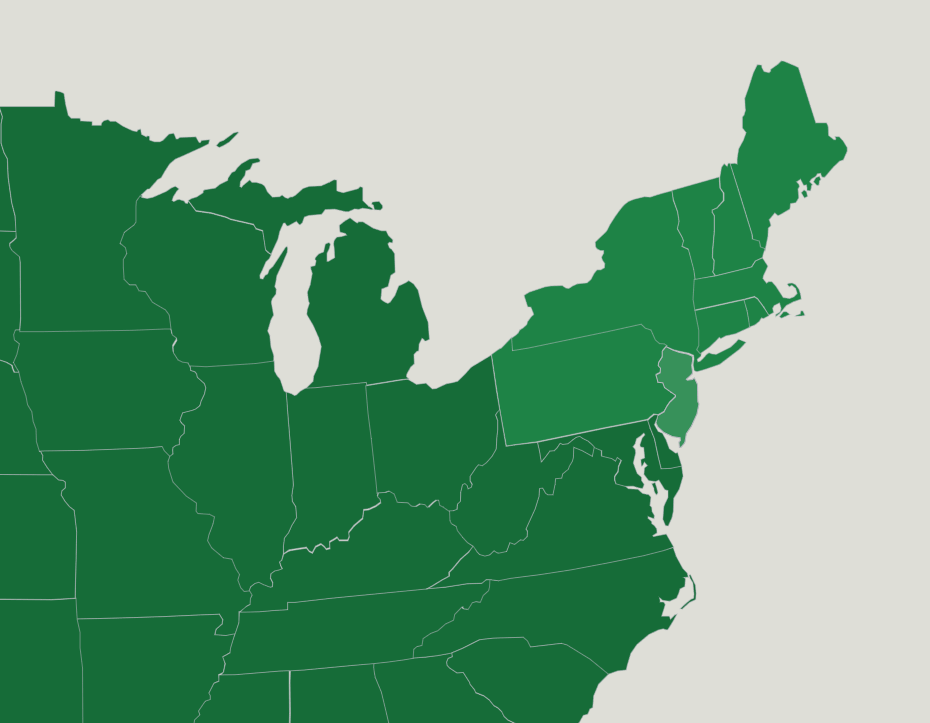 estados del noreste de estados unidos