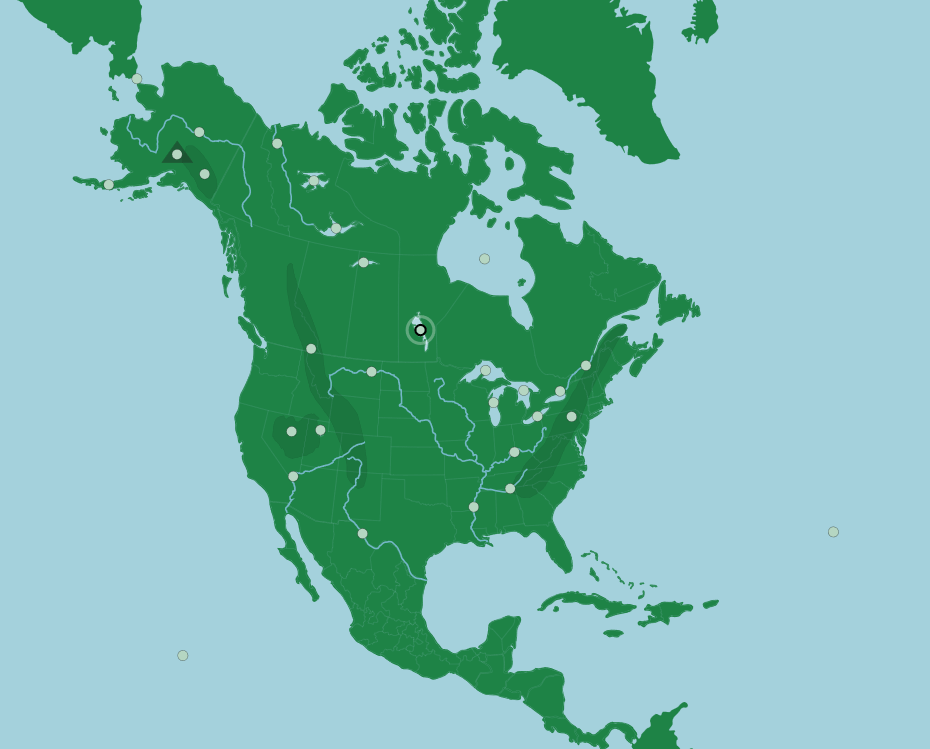 mapa fisico de america del norte